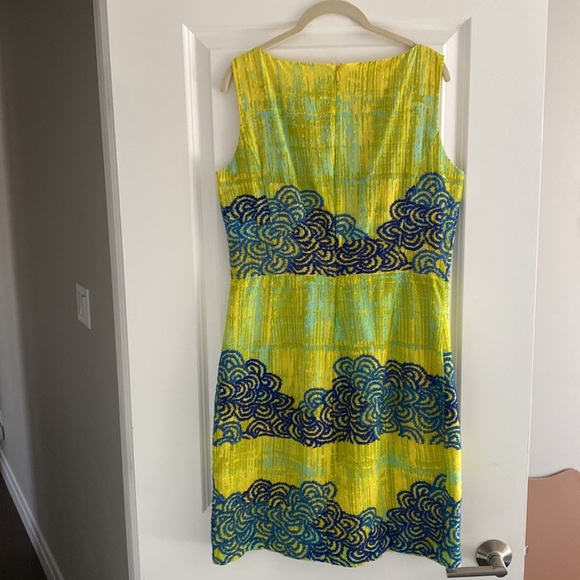 Anthropologie Tabitha Azure Scroll dress EUC 8 - Picture 3 of 4